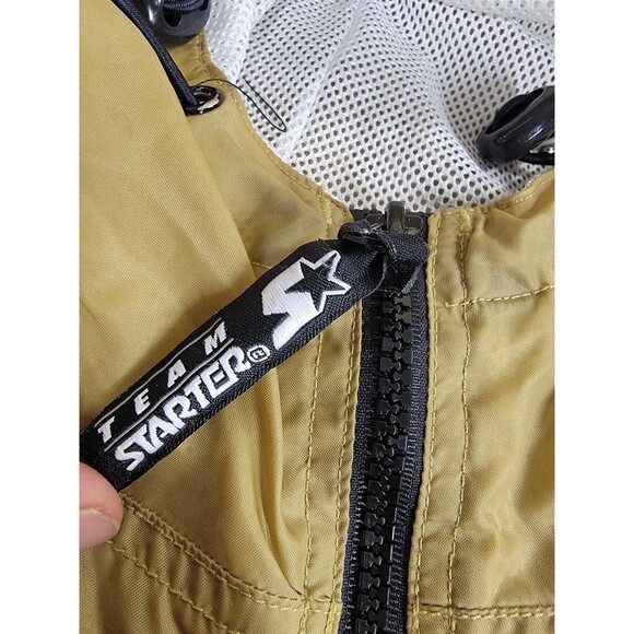 Purdue Boilermakers Jacket Mens Medium Gold Black NCAA Basketball Starter Hooded - Picture 2 of 16